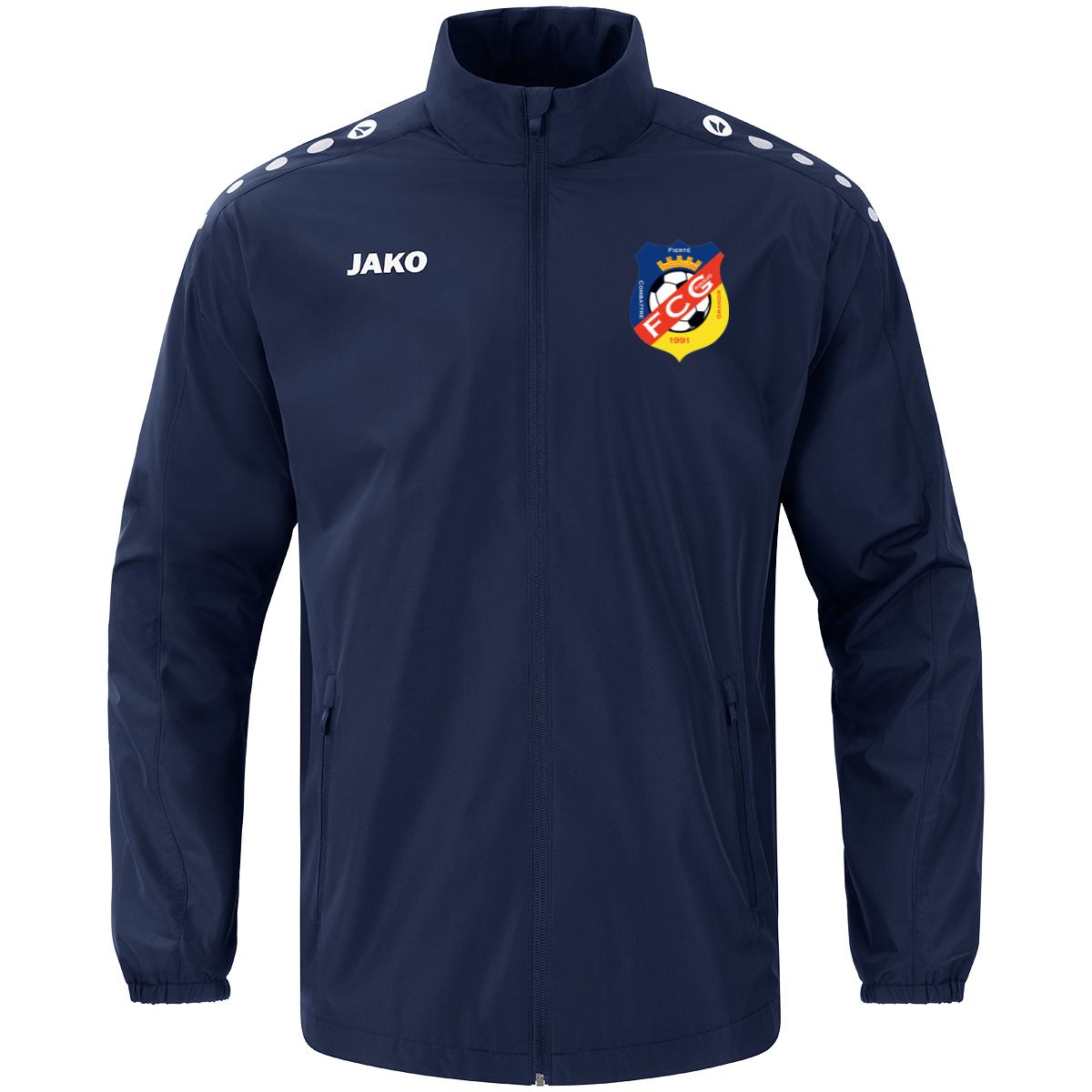 Quentalys - Veste de pluie marine Jako pour le club de FC Grimaud