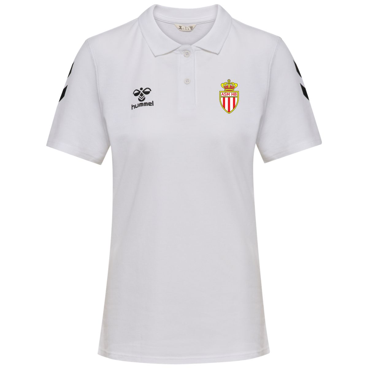 Polo Femme Blanc Hummel pour le club AS Monaco Handball Quentalys - Polo Femme Blanc Hummel pour le club AS Monaco Handball