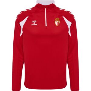 Quentalys - Sweat 1/2 zip Homme rouge Hummel pour le club AS Monaco Handball