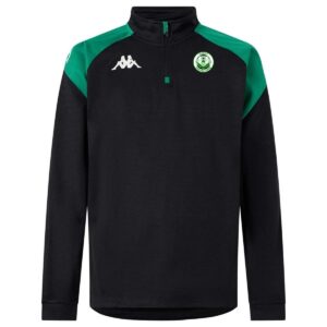 Quentalys - Sweat 1/2 Zip Lovato Noir-Vert Kappa pour le club Rugby Centre Corse
