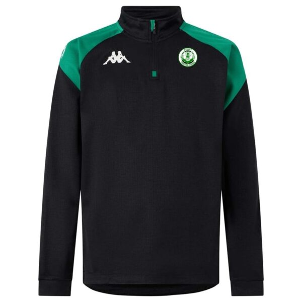 Quentalys - Sweat 1/2 Zip Lovato Noir-Vert Kappa pour le club Rugby Centre Corse