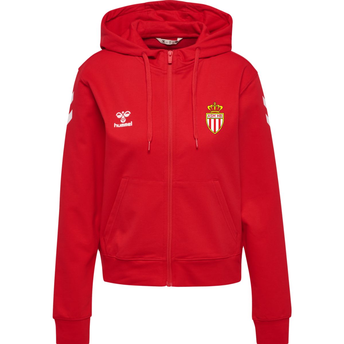 Hoodie Femme rouge Hummel pour le club AS Monaco Handball Quentalys - Hoodie Femme rouge Hummel pour le club AS Monaco Handball