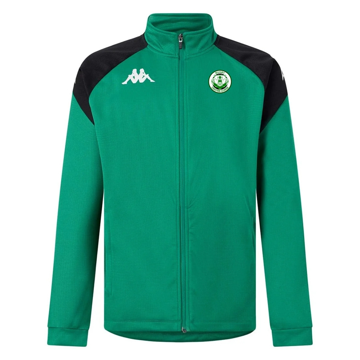 Veste de survêtement Vert-Noir Kappa pour le club Rugby Centre Corse Quentalys - Veste de survêtement Vert-Noir Kappa pour le club Rugby Centre Corse