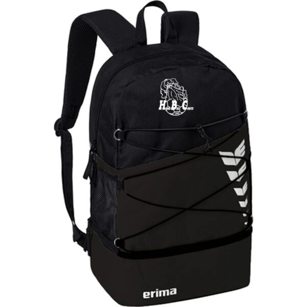 Quentalys - Sac à dos adulte Erima Noir pour le club HB Corte