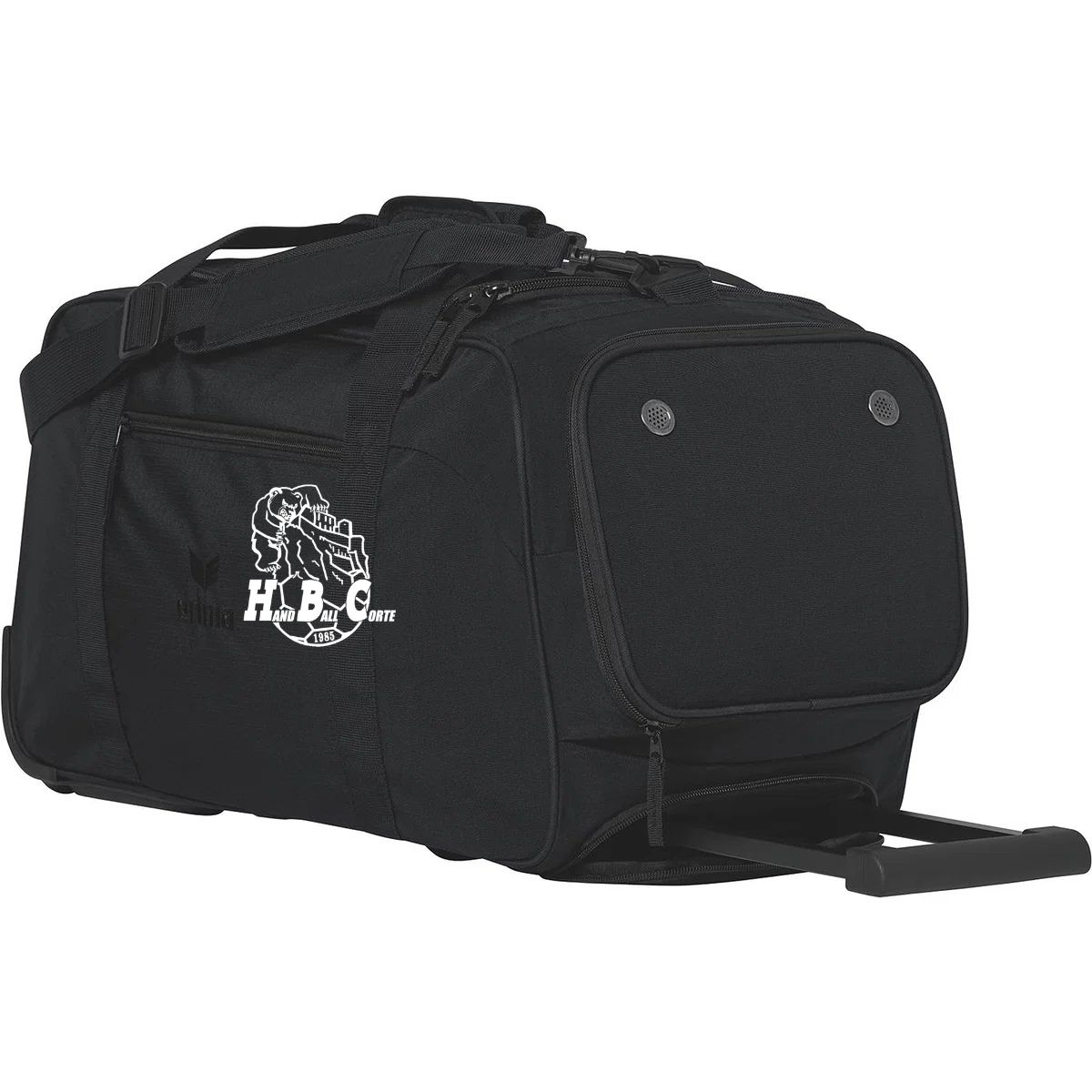 Sac à roulette Erima Noir pour le club HB Corte Quentalys - Sac à roulette Erima Noir pour le club HB Corte